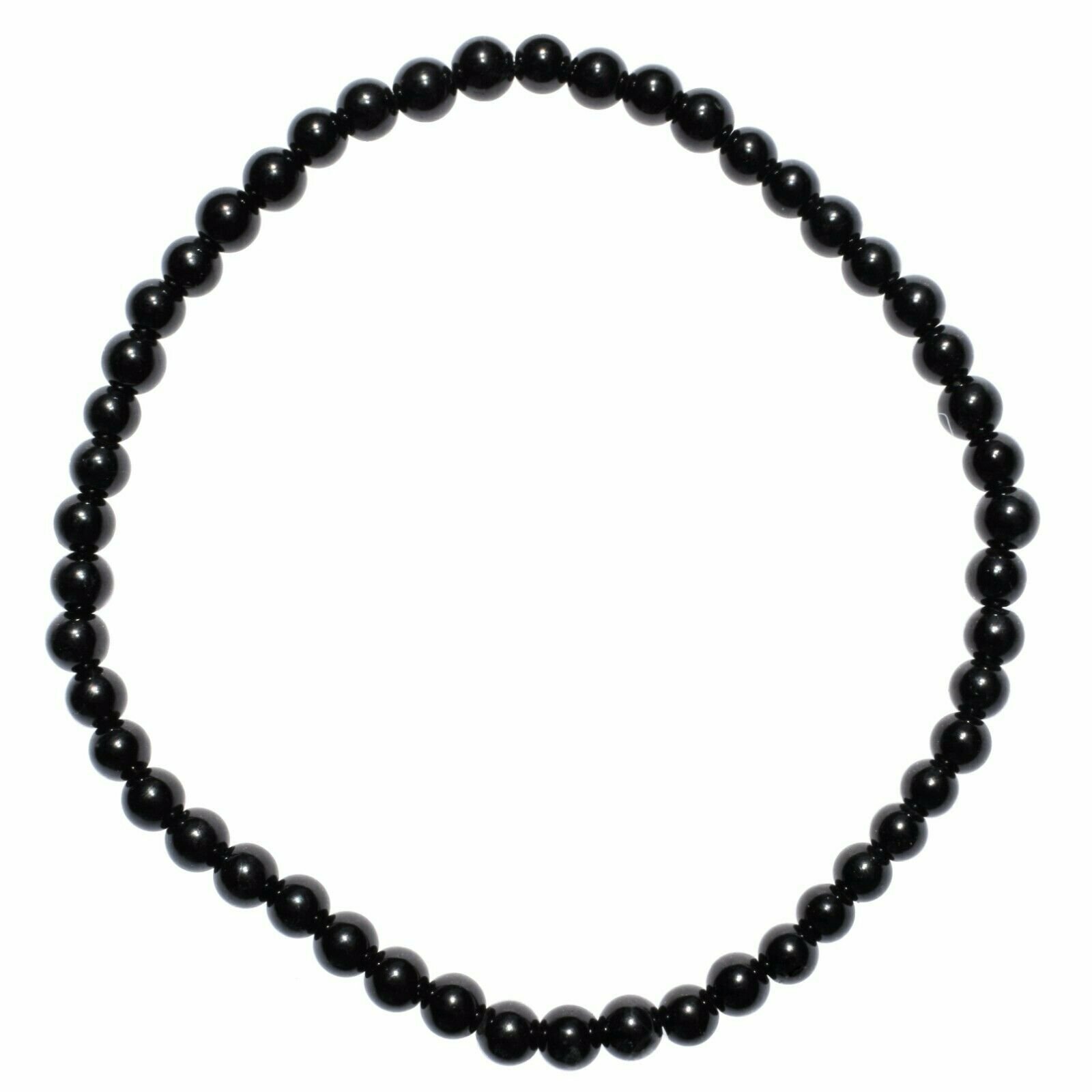 Selenite Charged Black Tourmaline Crystal 4mm Bead Bracelet (other choices)
