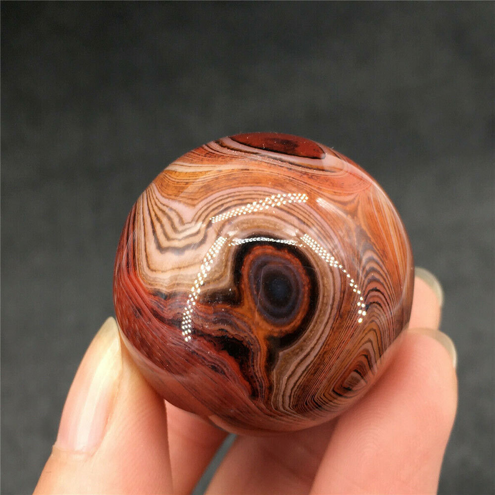 Healing 35MM Natural Silk Agate Quartz Crystal Sphere Ball Gemstone Meditation