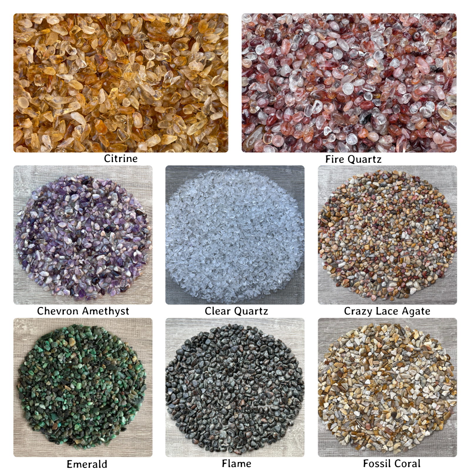 1/8 lb, 2oz Genuine Crystal Chips, Choose 90+ Types Natural Gemstone Chips