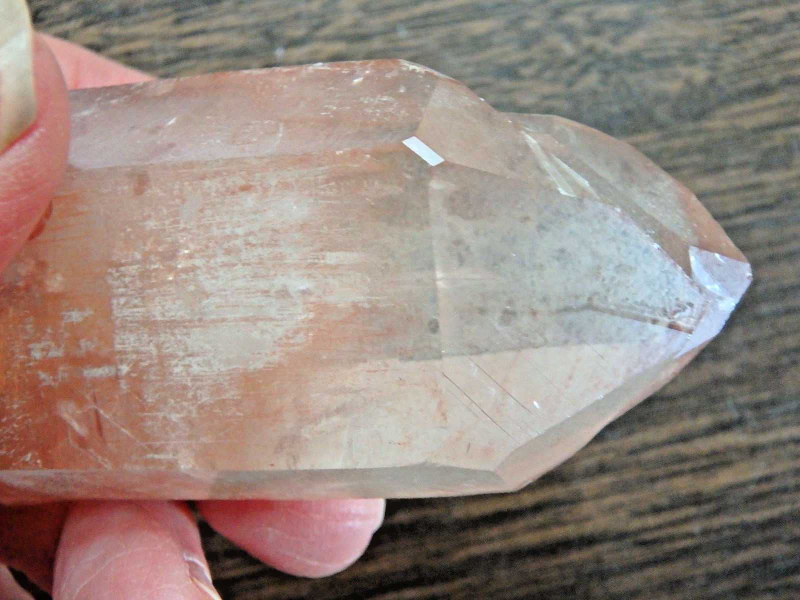 Pretty Crystal Pink Quartz Twin Point Lemurian $60 💗88.3 grams
