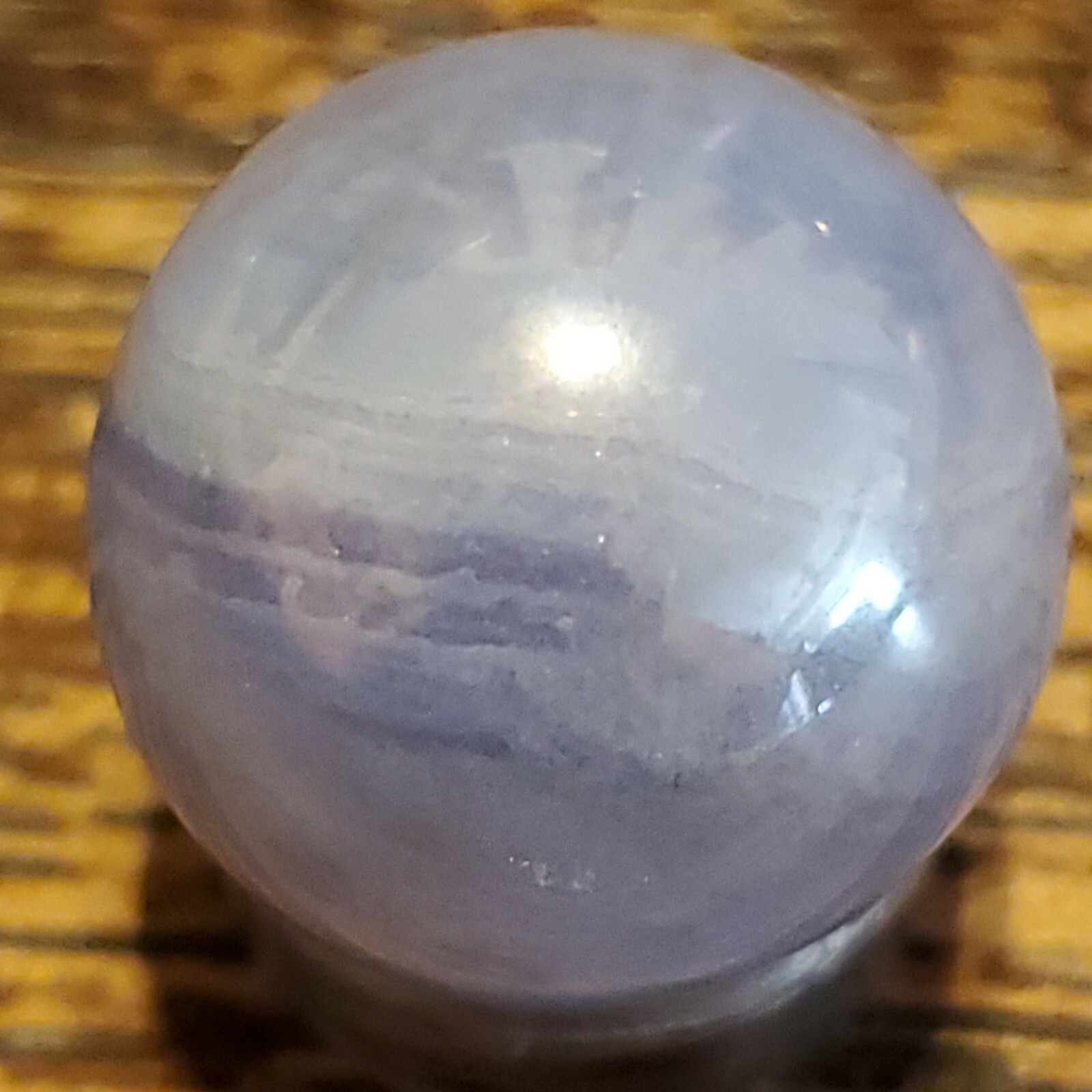 Aura Blue Lace Agate Crystal Sphere Ball Orb Marble 18.5mm, 6g
