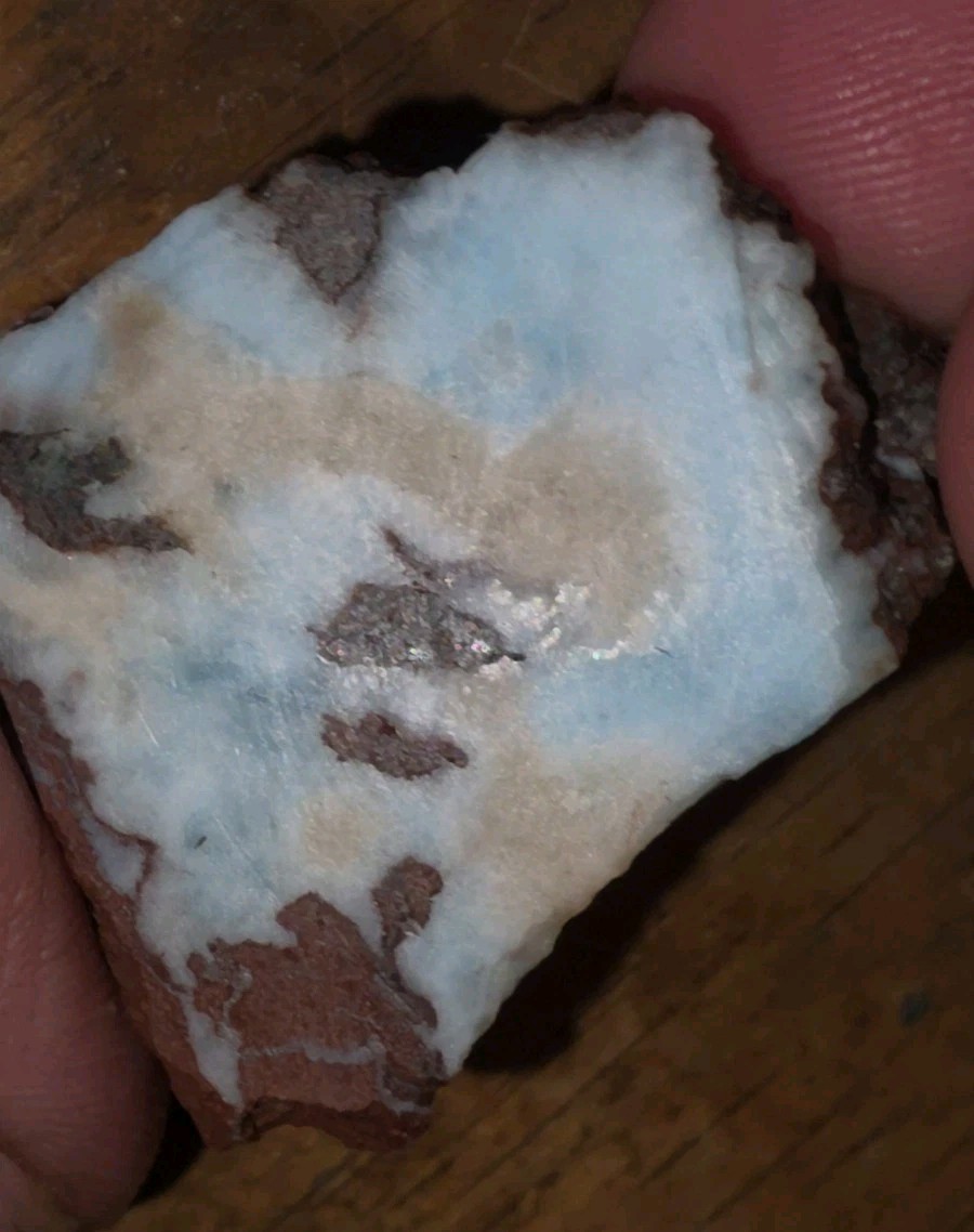 55.5ct Larimar Slice, Rough Gemstone, Dominican Republic, B Grade