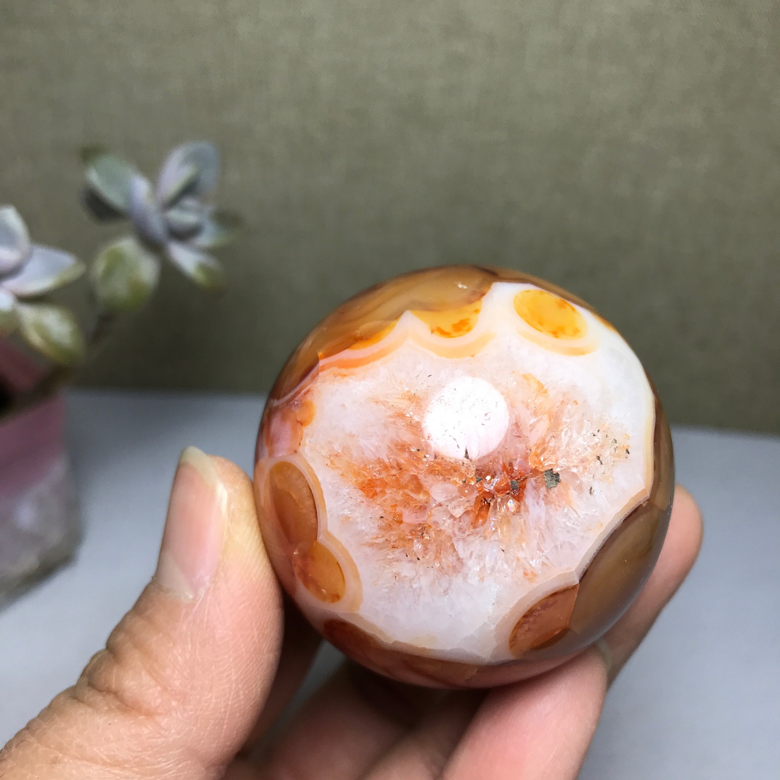 48mm Natural red agate sphere ball Crystal polish/rough specimens 160g A2975