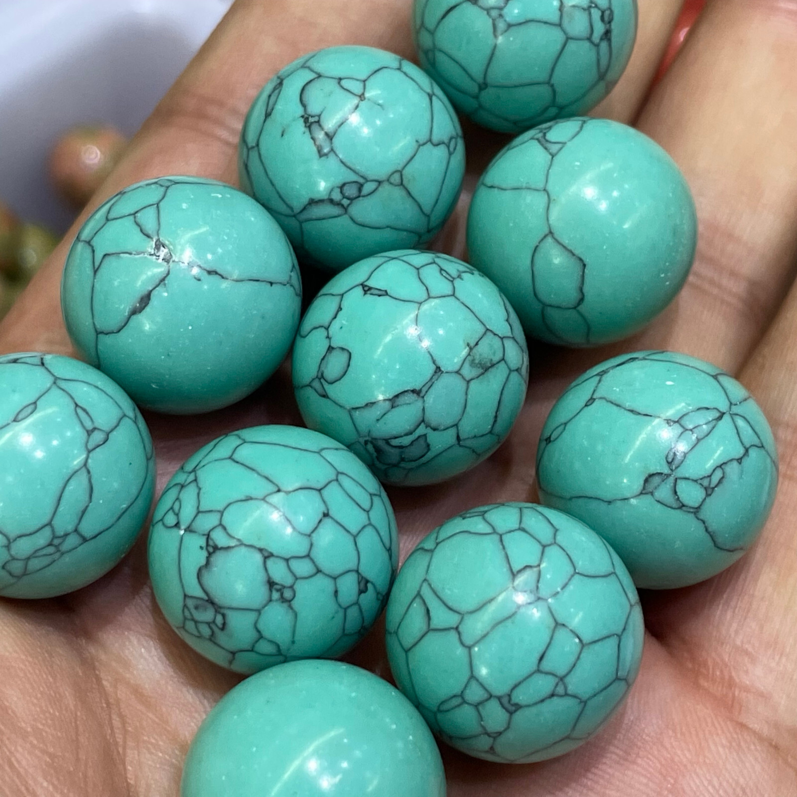 5pc top! Natural turquoise Quartz Sphere Crystal Ball Healing 20mm