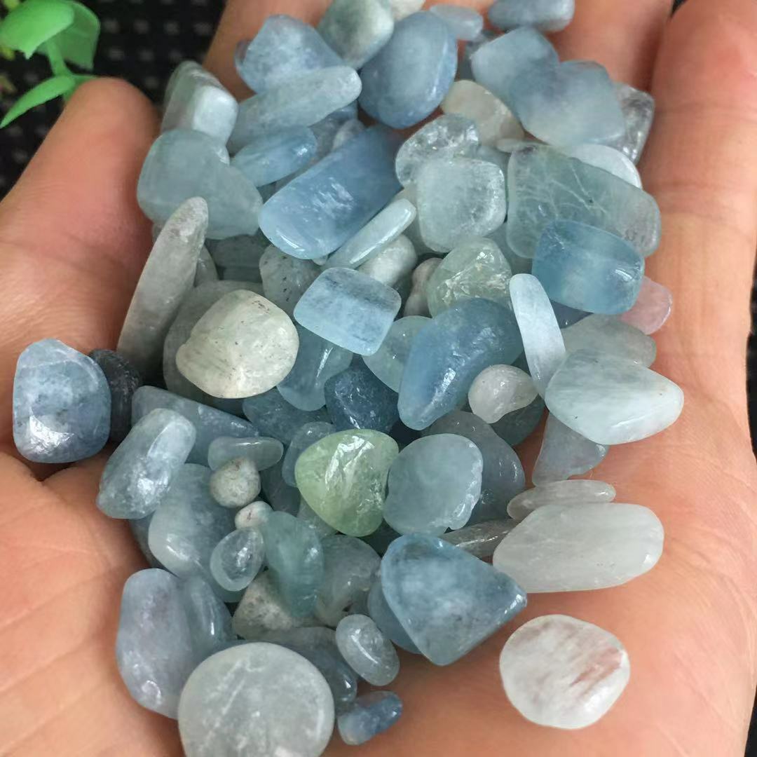 100g Aquamarine Stone Tumbled Bulk Gravel Quartz Crystal Reiki High Quality