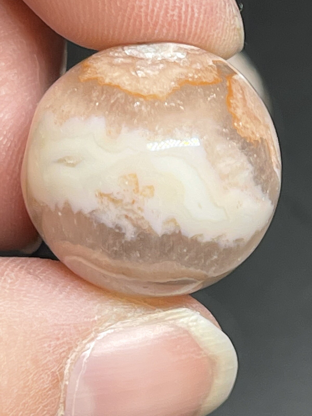 Pink Flower Agate Sphere Ball Orb Marble 19.7mm