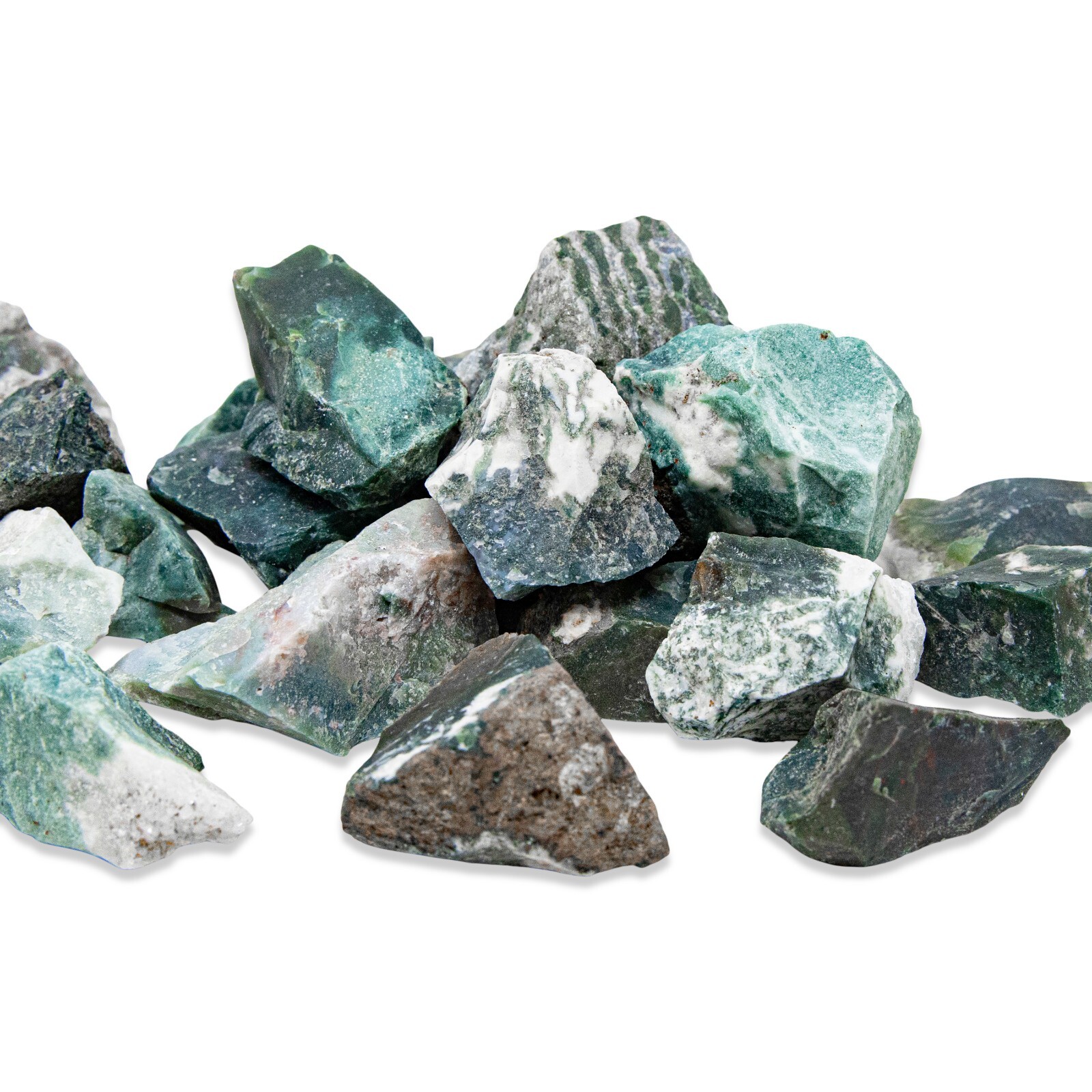 Raw Moss Agate – From India – Bulk Rough Crystals Natural Healing Gemstones