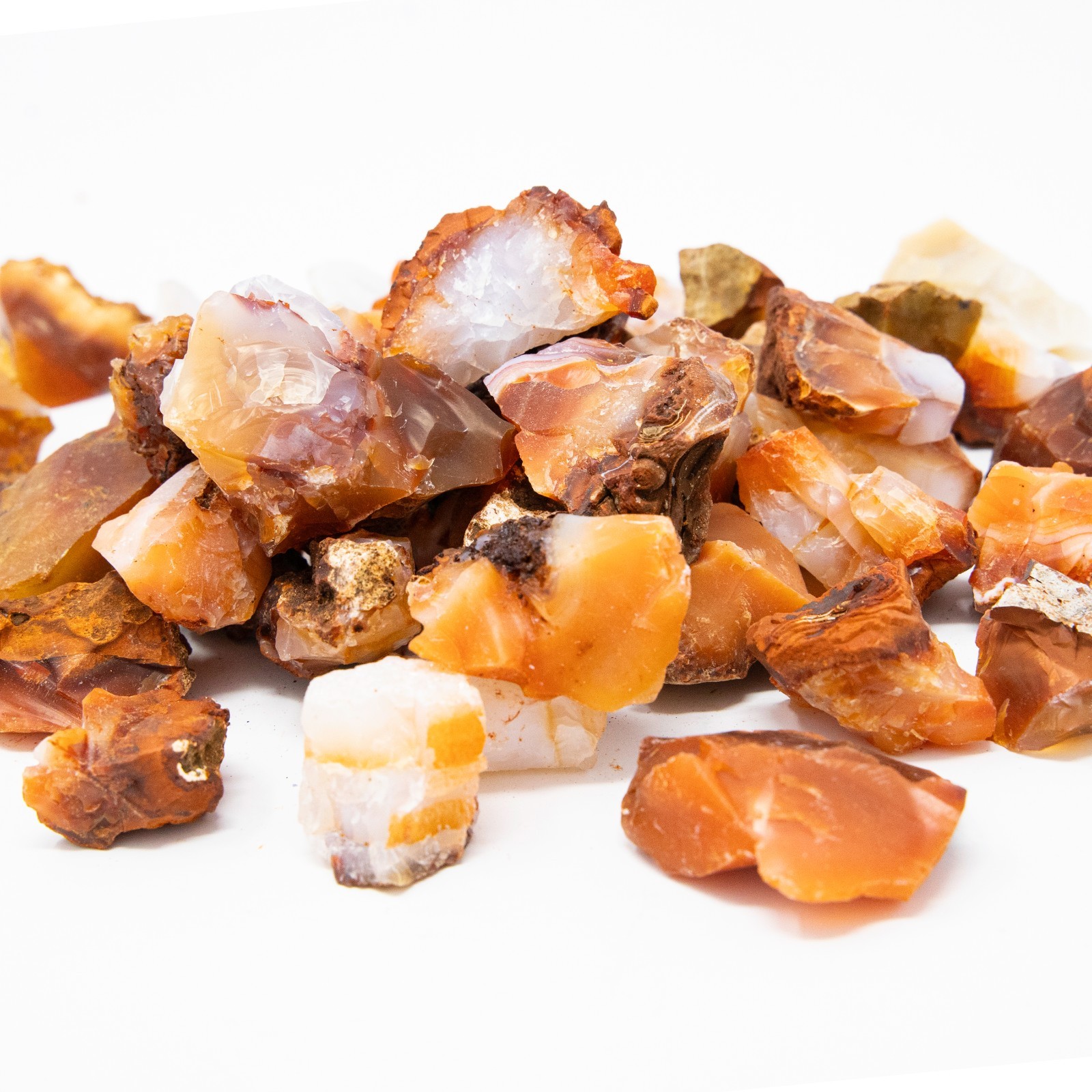 Raw Carnelian Crystals Madagascar, Bulk Rough Stones for Tumbling & Healing