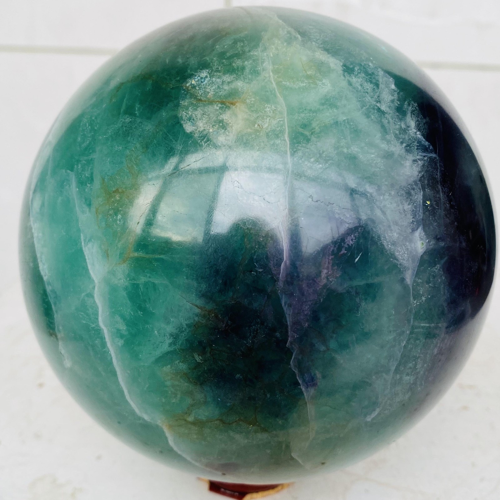 Natural Green Fluorite ball quartz crystal Sphere Reiki energy healing 2800g