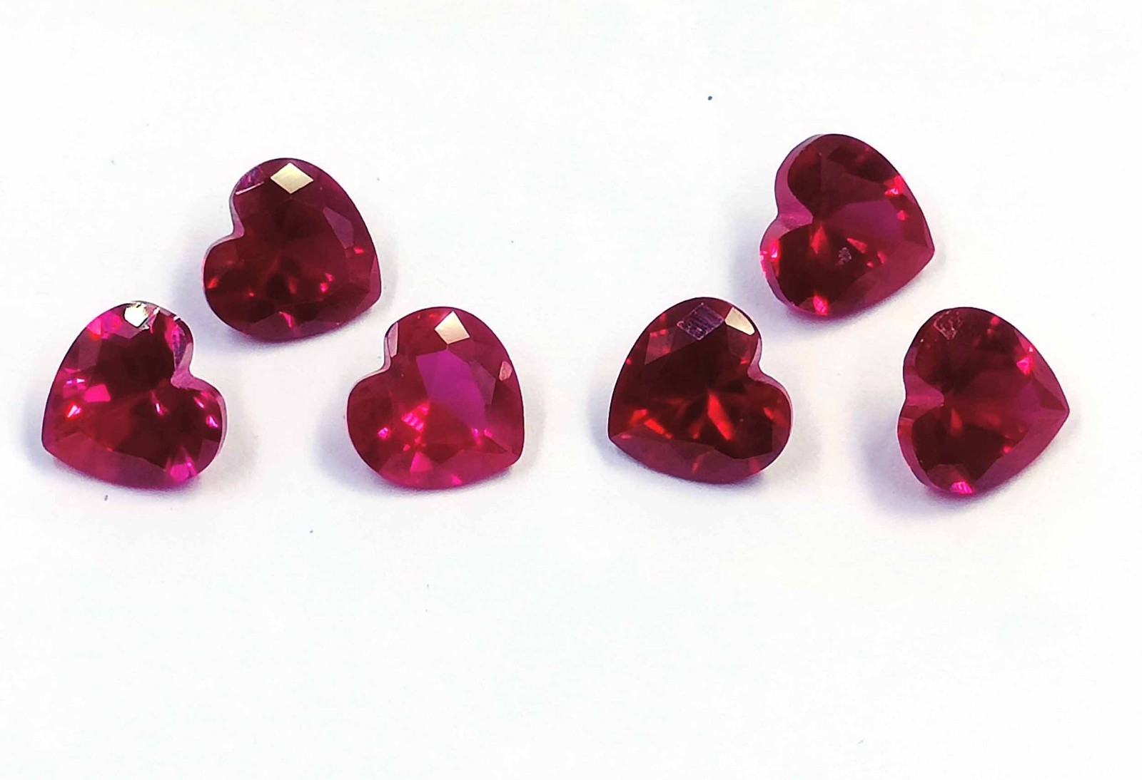 6 PCS Natural Burmese Red Ruby Heart Cut 8 x 5 mm Lot IGL Loose Gemstone 6GHB