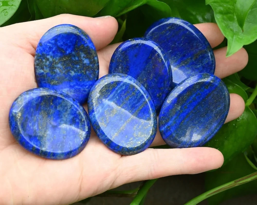 Lapis Lazuli Worry Stone Polished Natural Anxiety Relief Thumb Pocket Crystal