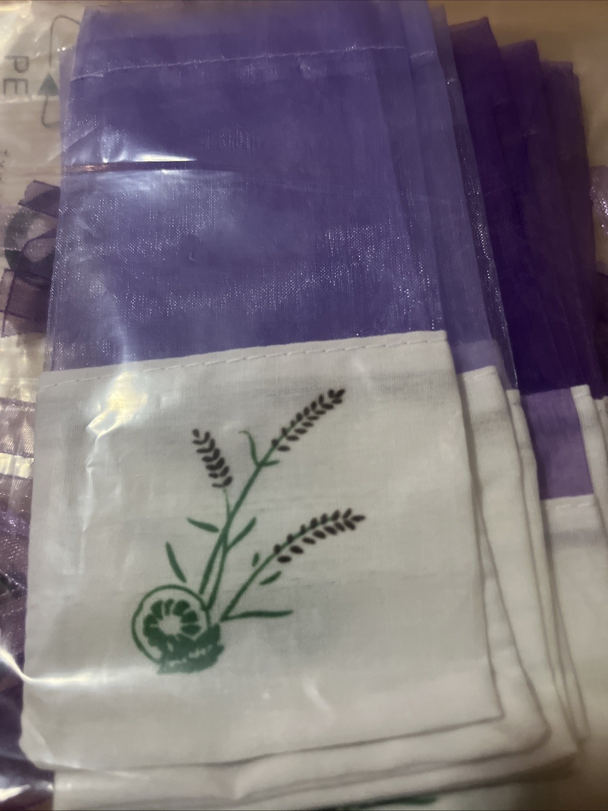 10pcs Lavender Scented Aromatherapy Empty Bags with Transparent Mesh