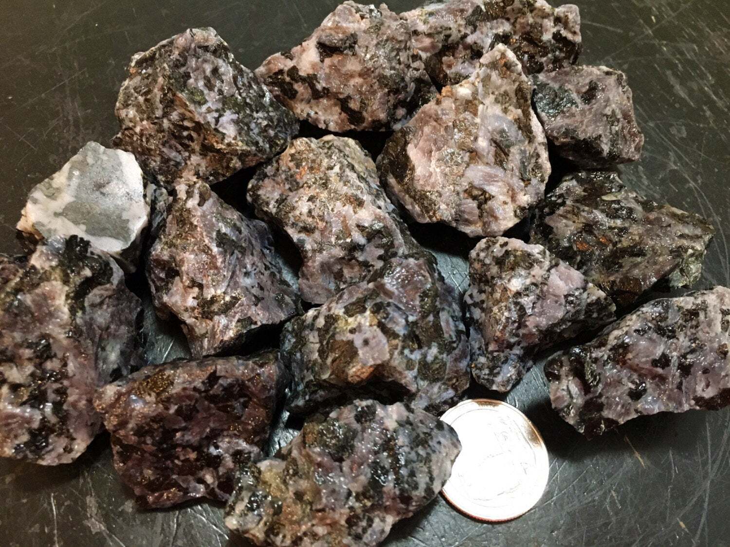 Raw Indigo Gabbro Stone, Mystic Merlinite, Natural Indigo Gabbro from Madagascar