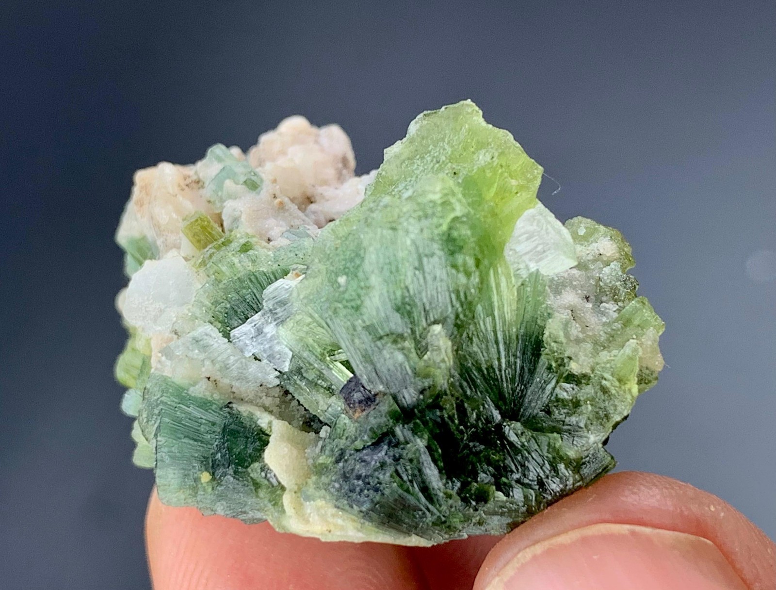 90Cts Beautiful Tourmaline Crystals Bunch With Kunzite From Afghanistan.