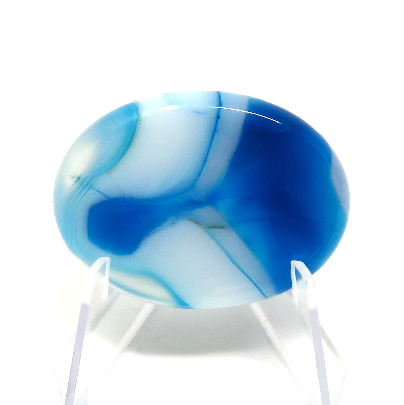 Blue Agate Worry Stone #1273 – 40mmX30mm or 1.5″x 1″ – 6mm Thick – Pocket Stone