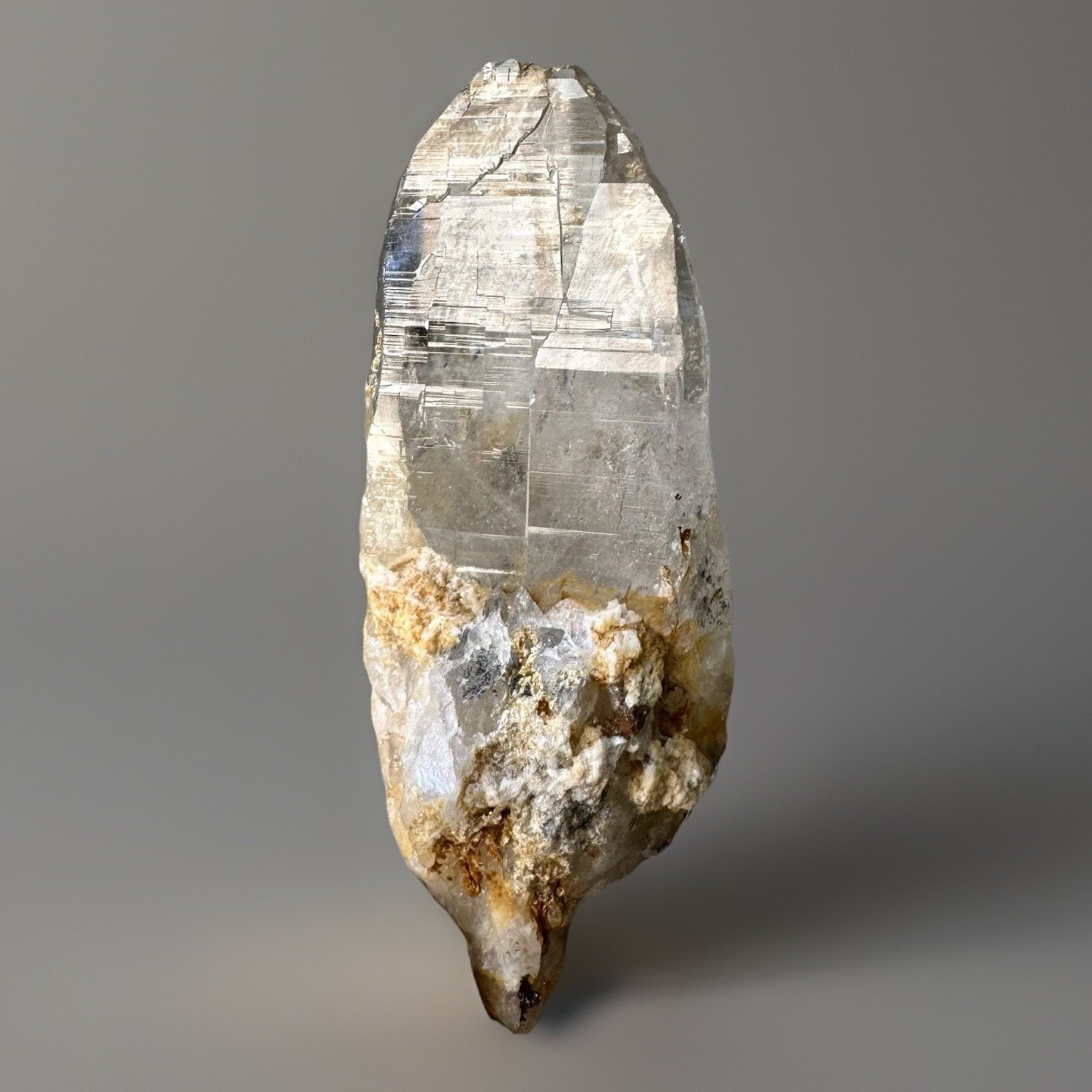 Ganesh Himal Gray Phantom Nepal Quartz Golden Matrix Etched Himalayan Crystal