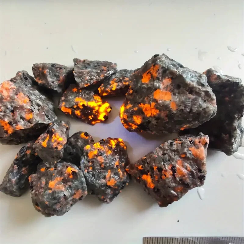 3Pcs Natural Raw Rough Yooperlite Flame Rocks Energy Crystal Mineral Specimens