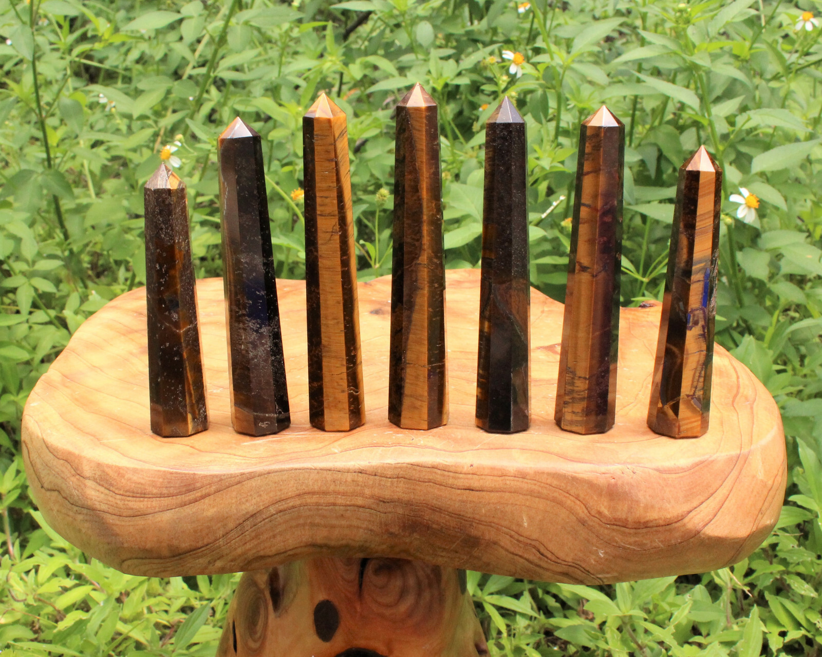 Tiger Eye Obelisk (6-Sided, ‘A’ Grade, Gold Tiger Eye Tower, Crystal Tower)