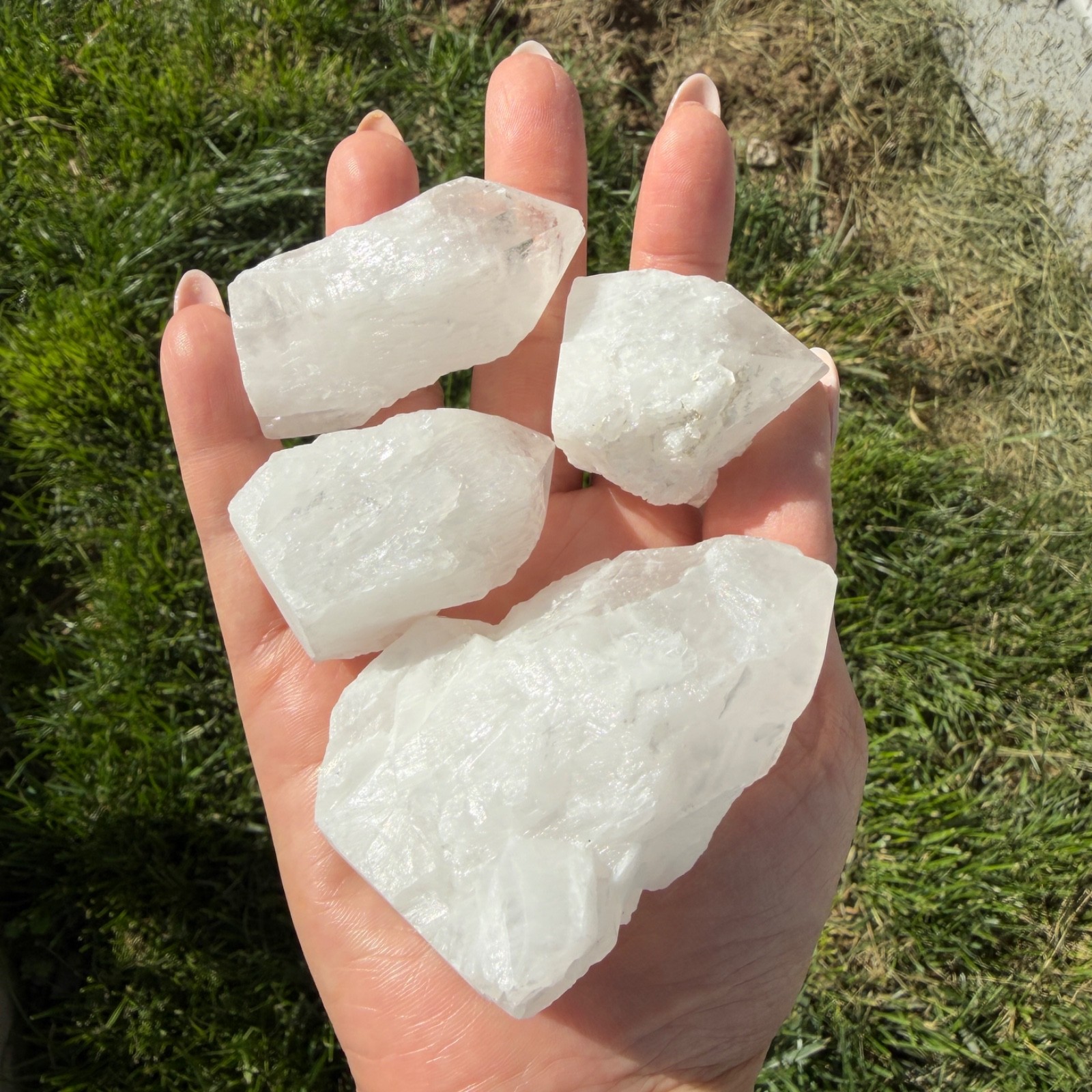 Wholesale Lot 2 lbs Natural Rough Candle Quartz Crystal Healing Energy 8-14 Pcs