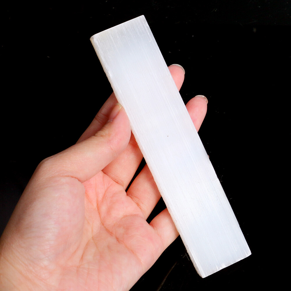 14~15cm Natural Polished Crystal White Selenite Sticks Plate Wand Blades Gypsum