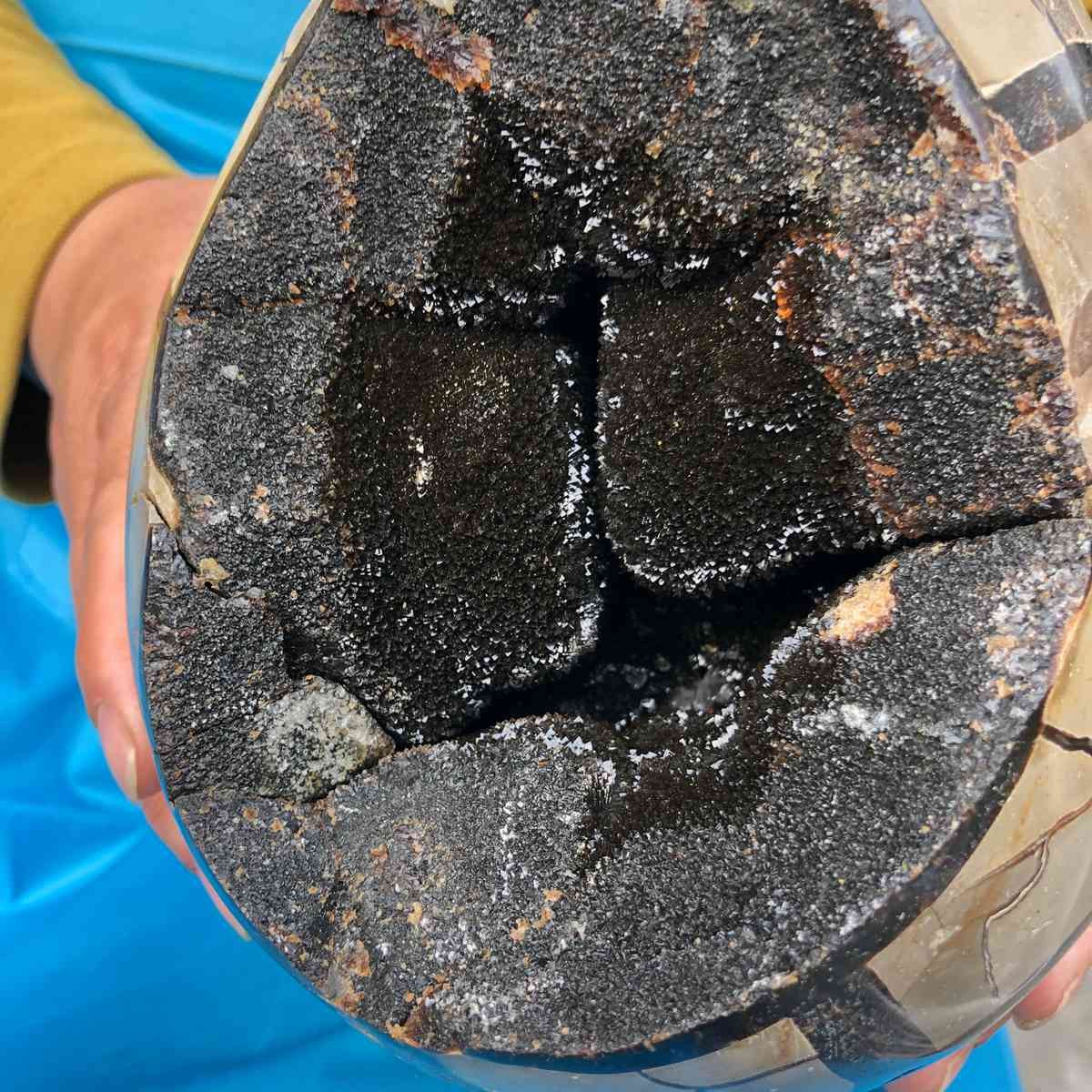 4540G Natural Turtle Back Stone Dragon Crystal Cave Crack Gem Healing 4357