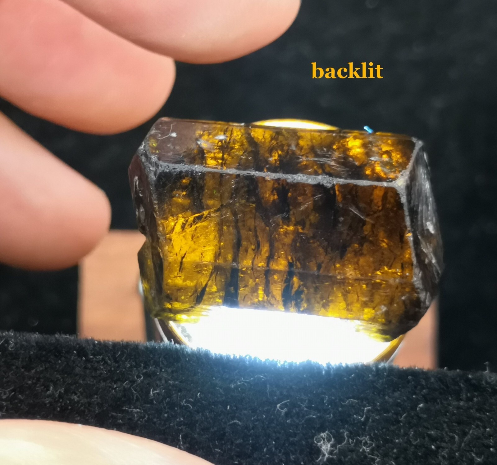 25mm 12.6g Double Terminated Dravite crystal (yellow-brown Tourmaline)
