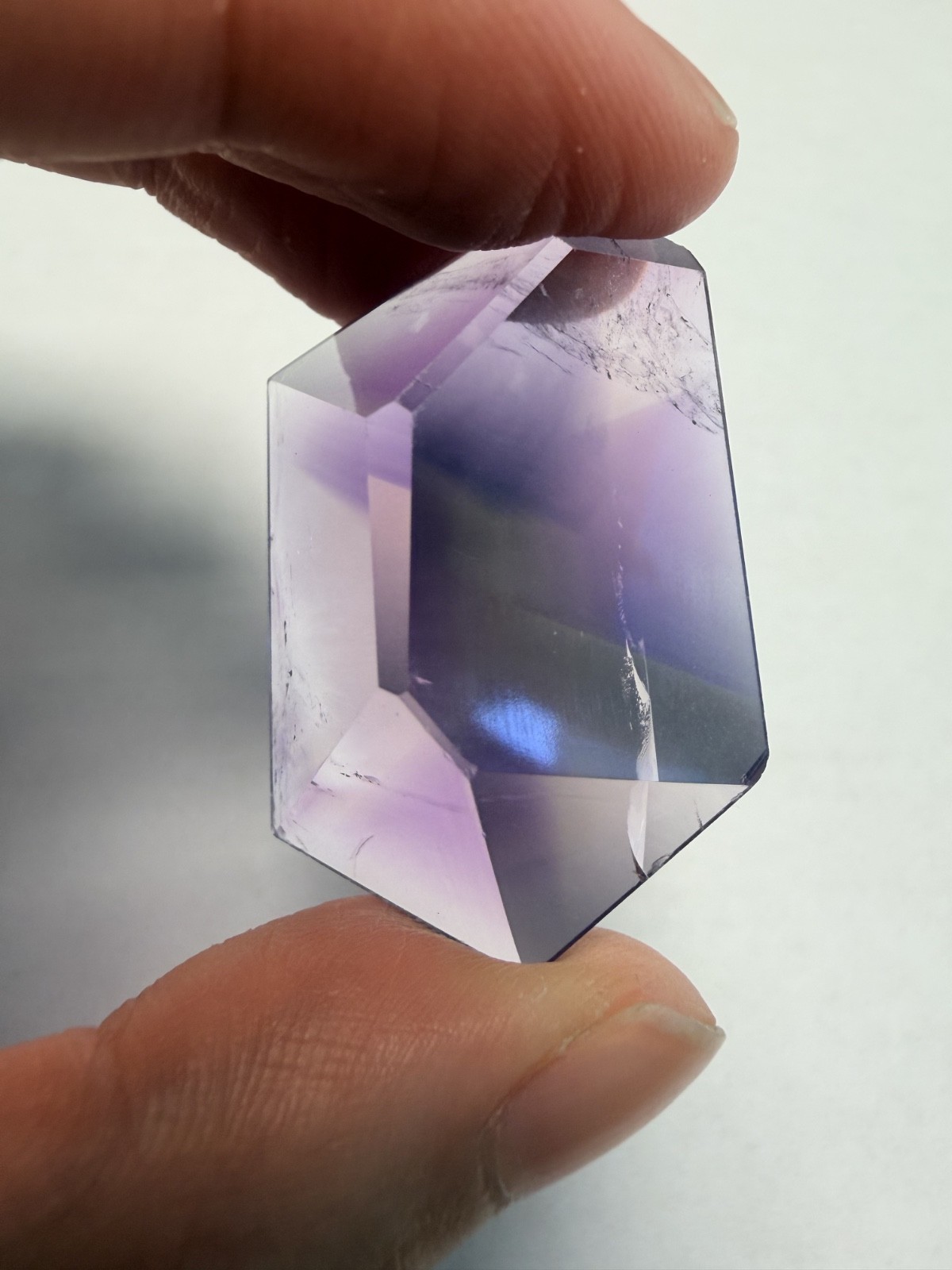 Gemmy Trapiche Phantom Amethyst Free Form From Brazil | Six-Spoke Wheel Phantom
