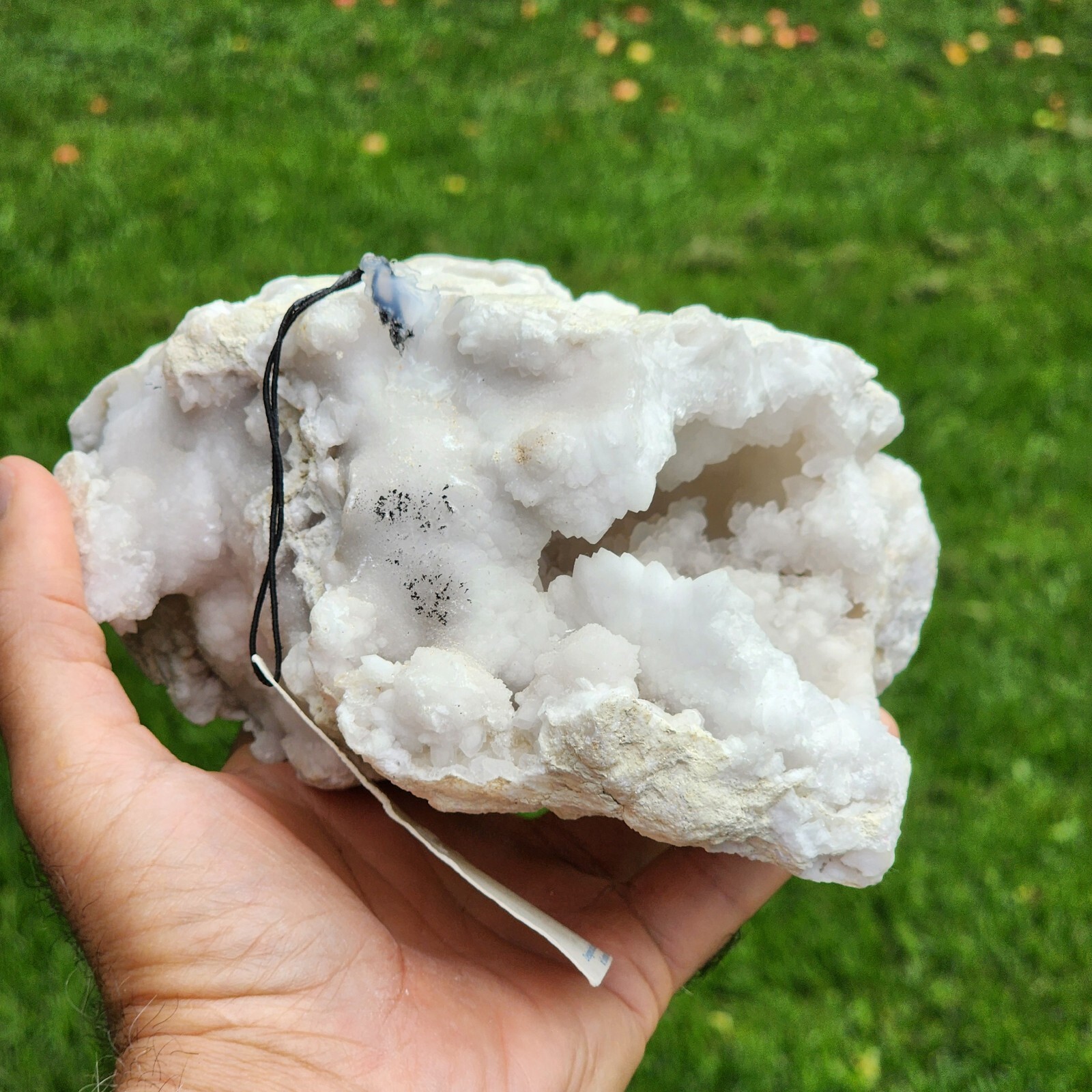 3 LB 9.4 Oz Big 8-1/2″ Length White Quartz Crystal Geode