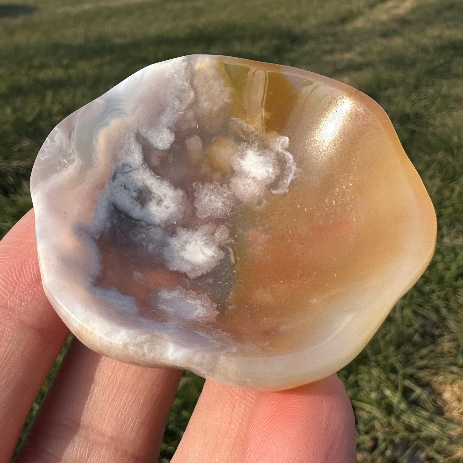 Natural Sakura Agate Bowl Quartz Specimen Skull Crystal Reiki Healing Gift 1PC
