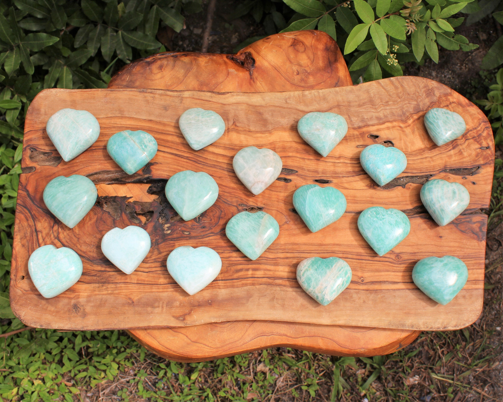 Amazonite Heart Stone: LARGE 1.75″ (Crystal Heart, Gemstone Palm Stone)