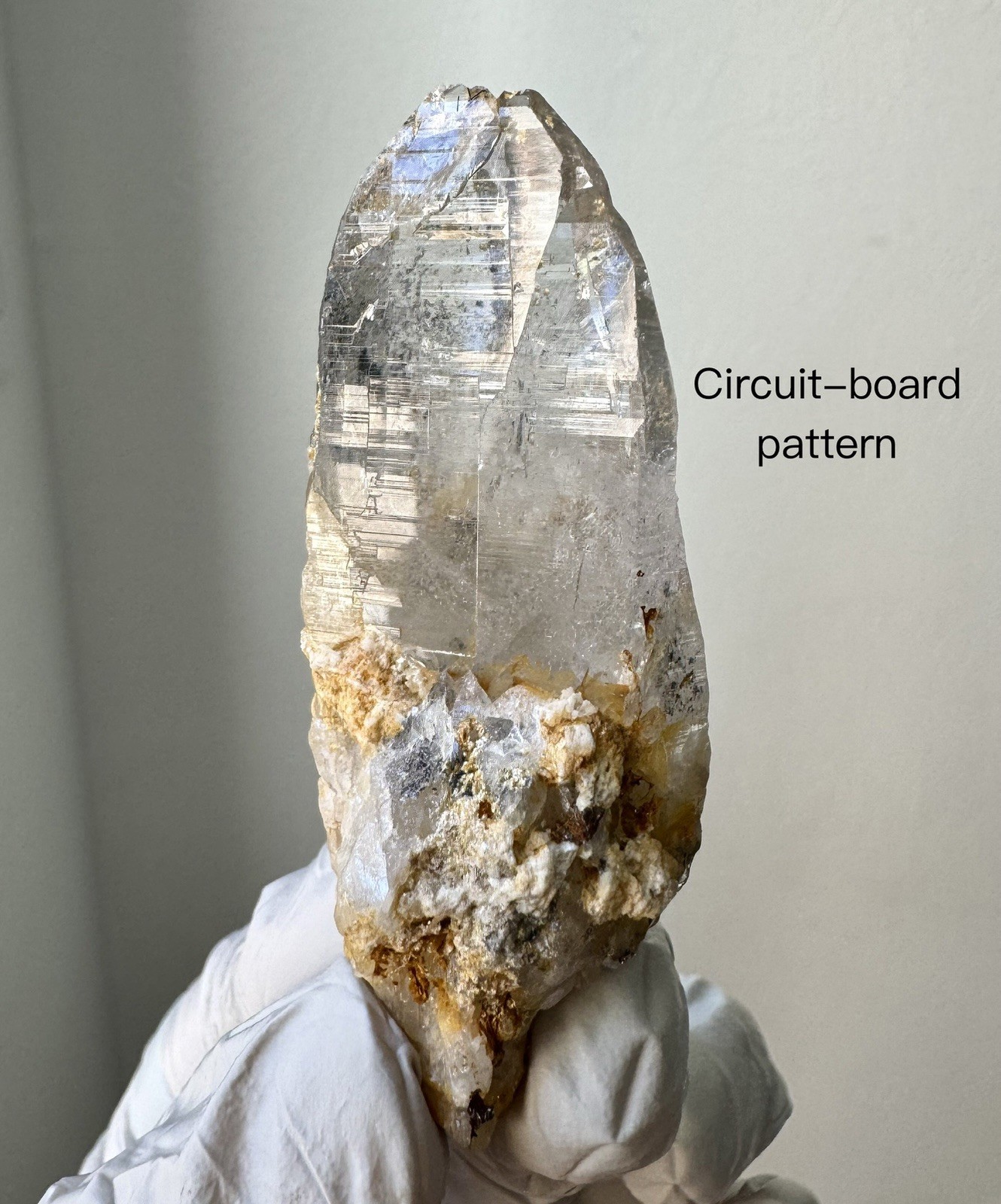 Ganesh Himal Gray Phantom Nepal Quartz Golden Matrix Etched Himalayan Crystal