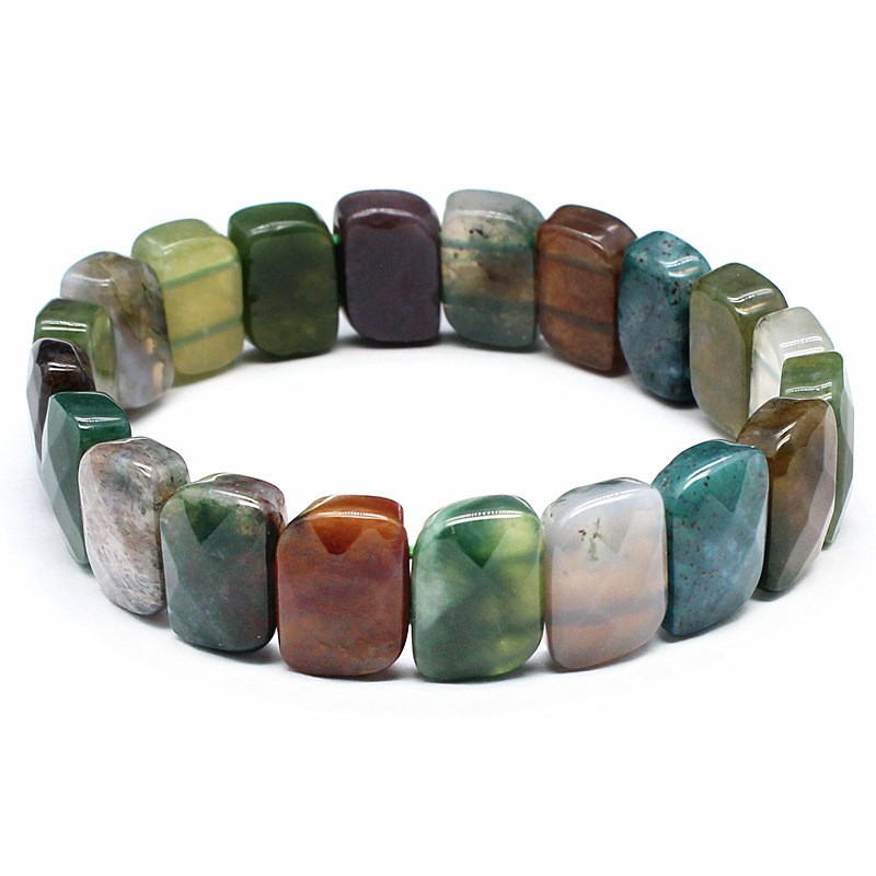 Natural heterosexual crystal healing cut tiger eye stone Indian agate bracelet