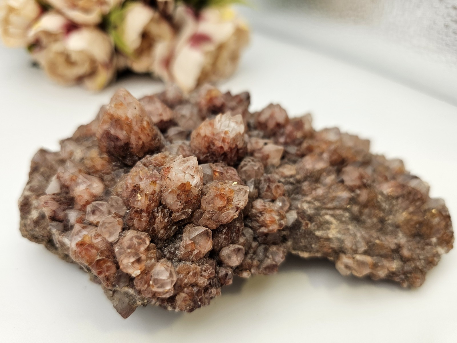 Red Hematoid Quartz Specimen Rare crystal Raw 416g 13cm Candle Quartz