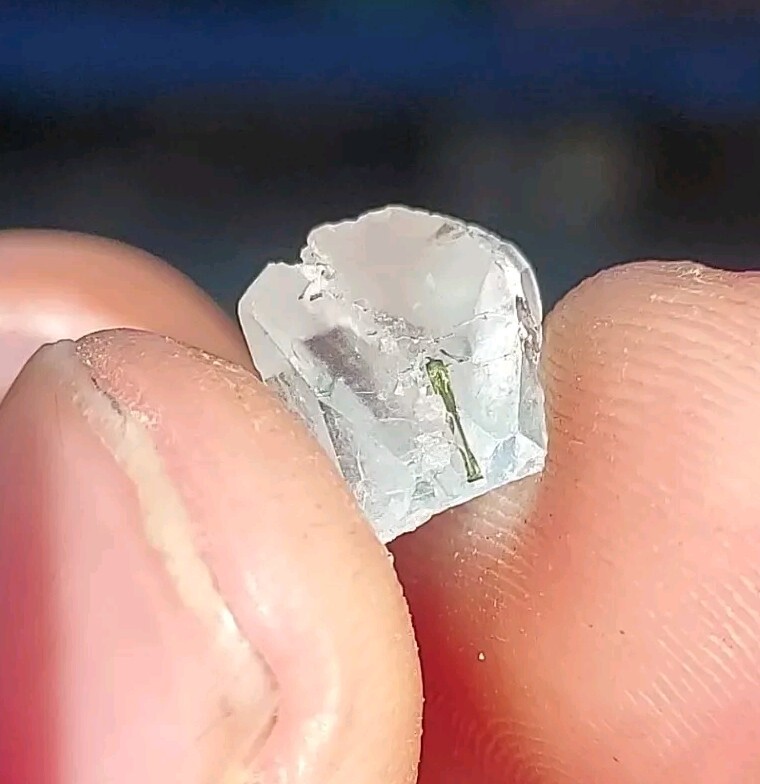 RARE NATURAL BLUE TOPAZ W/ GREEN TOURMALINE ST. ANNES MINE, ZIMBABWE