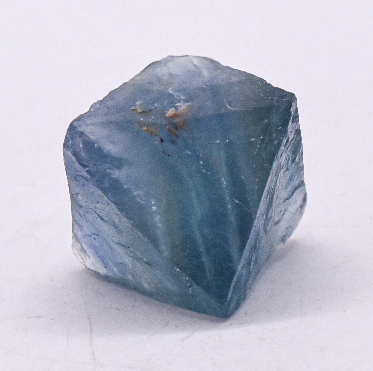 25mm Blue Fluorite Octahedron Cubic Rough Natural Gemstone Crystal Mineral China