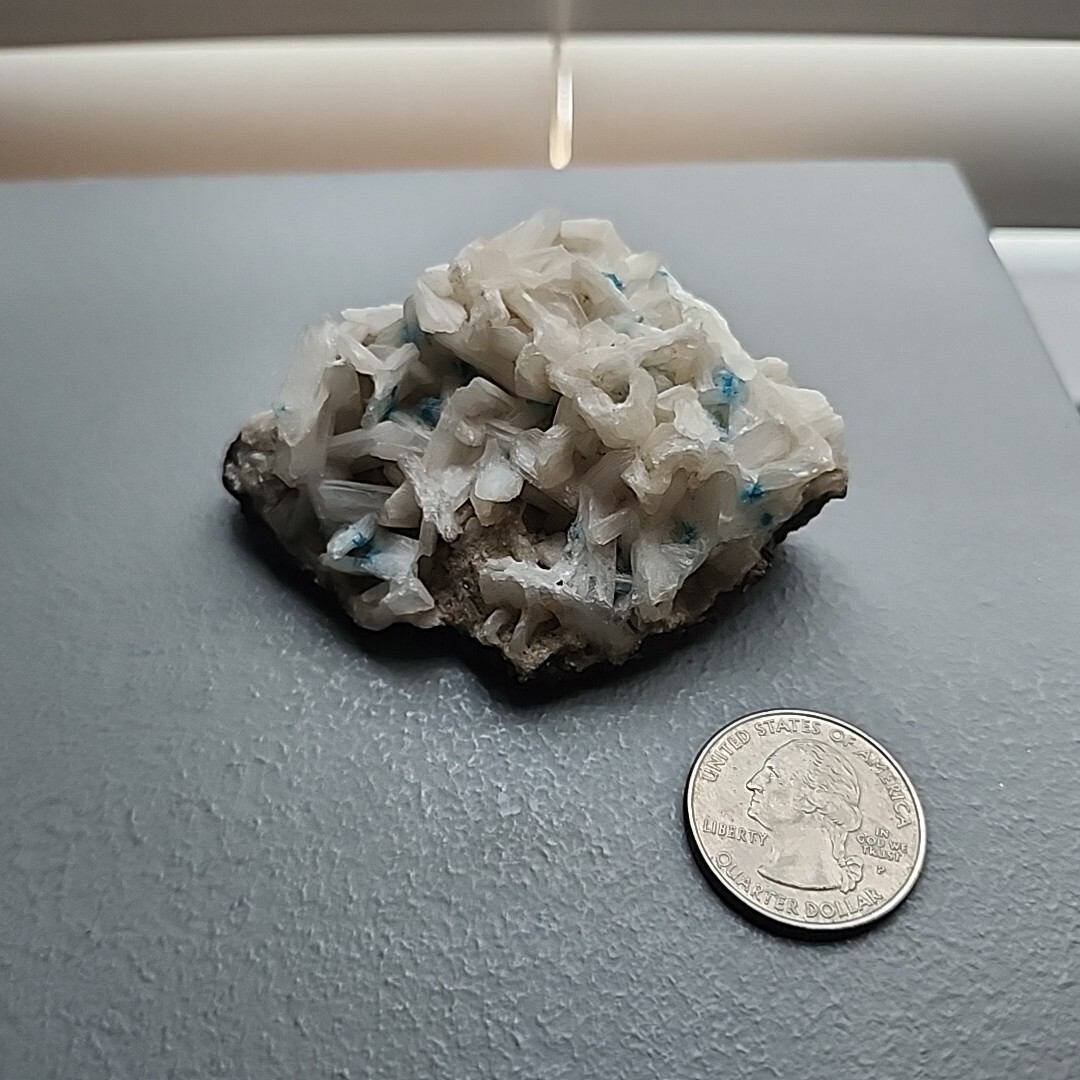 Cavansite crystals on Stillbite – India – Old Stock (91 Grams)