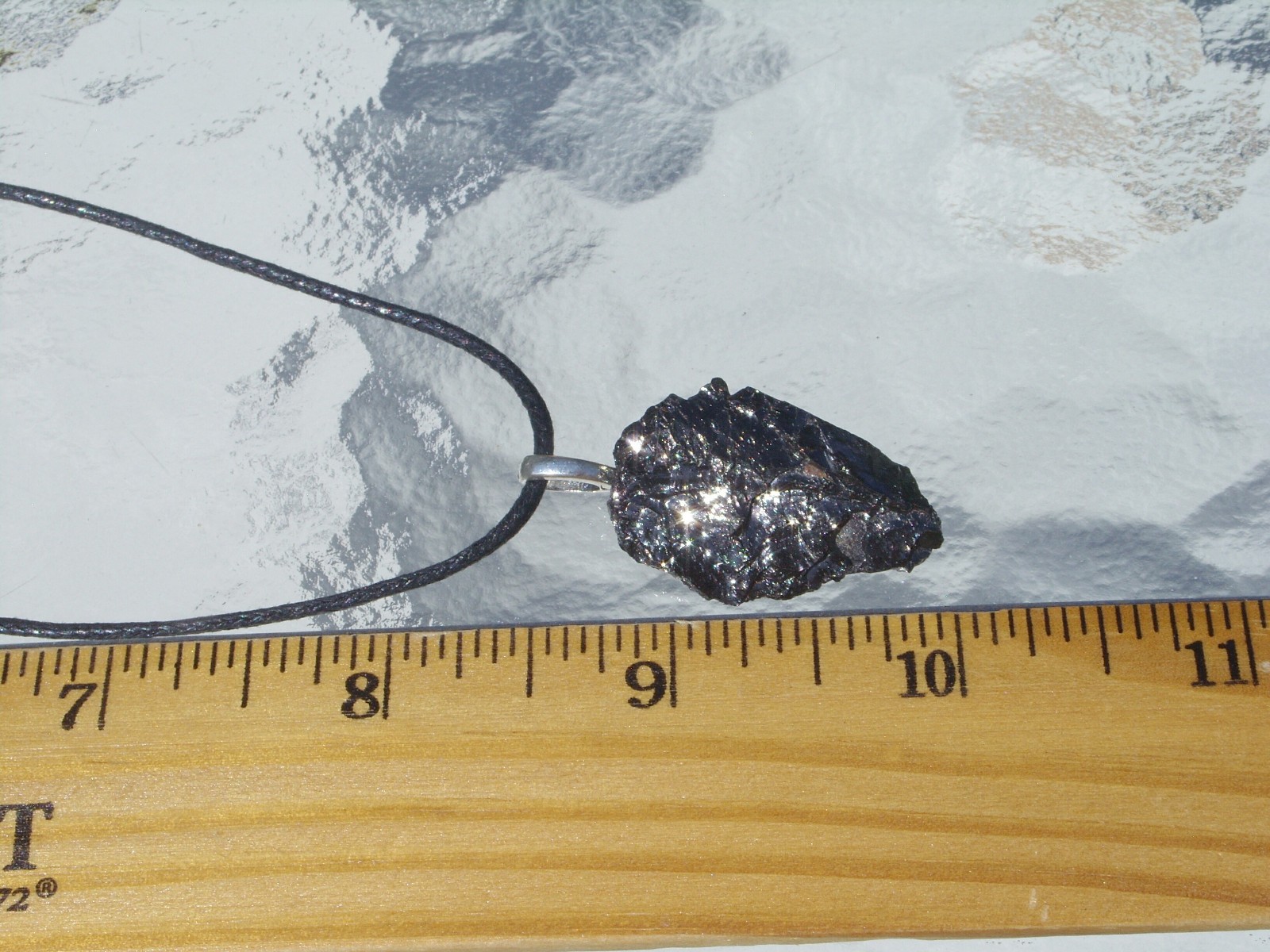 Elite Shungite Pendant Free Form Stone Crystal Necklace EMF Protection
