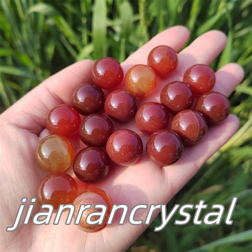 10pcs Natural Carnelian Quartz Sphere Crystal Ball Reiki Repair 15mm+