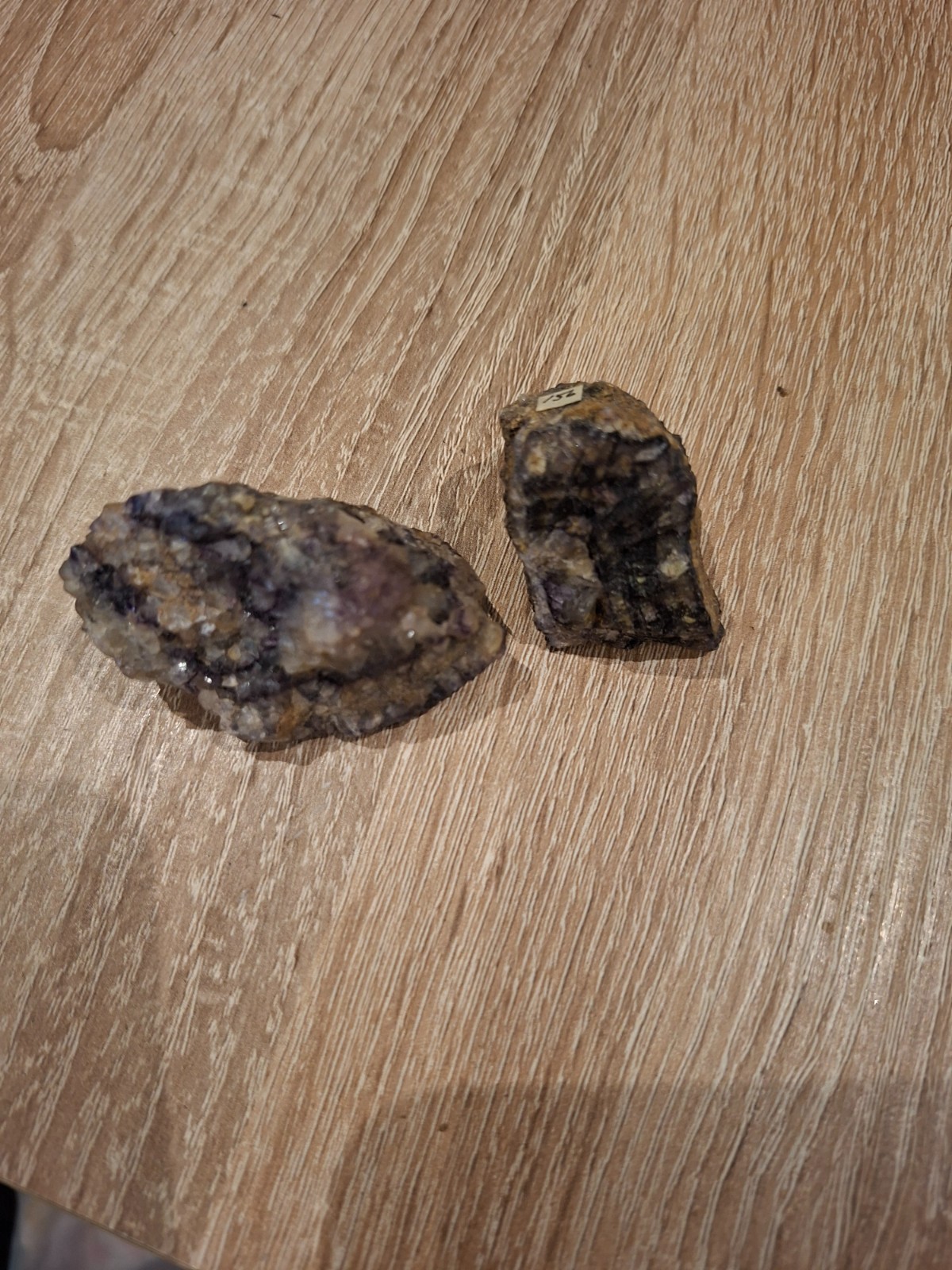 2 x Genuine Blue John Fluorite – Treak Cliff Cavern, Derbyshire –Rough Specimens