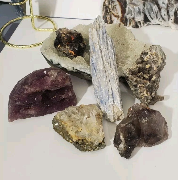7 Raw Specimen Set – Rough Gemstones Assorted – Mixed Lot Healing Crystals Sp69