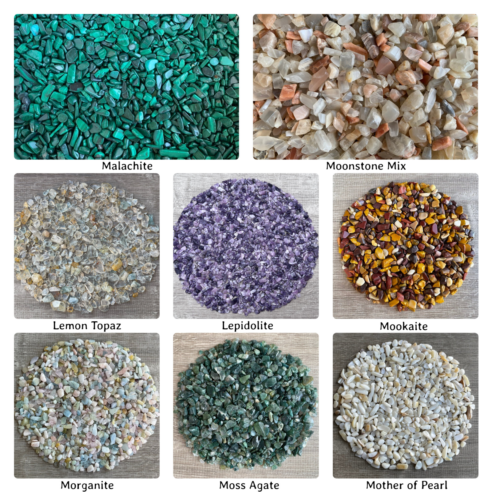 1/8 lb, 2oz Genuine Crystal Chips, Choose 90+ Types Natural Gemstone Chips