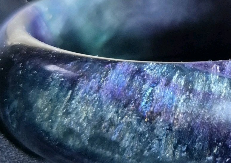 Gorgeous Rainbow Fluorite Crystal Bangle Bracelet Uv Reactive Large Size 65 – 72