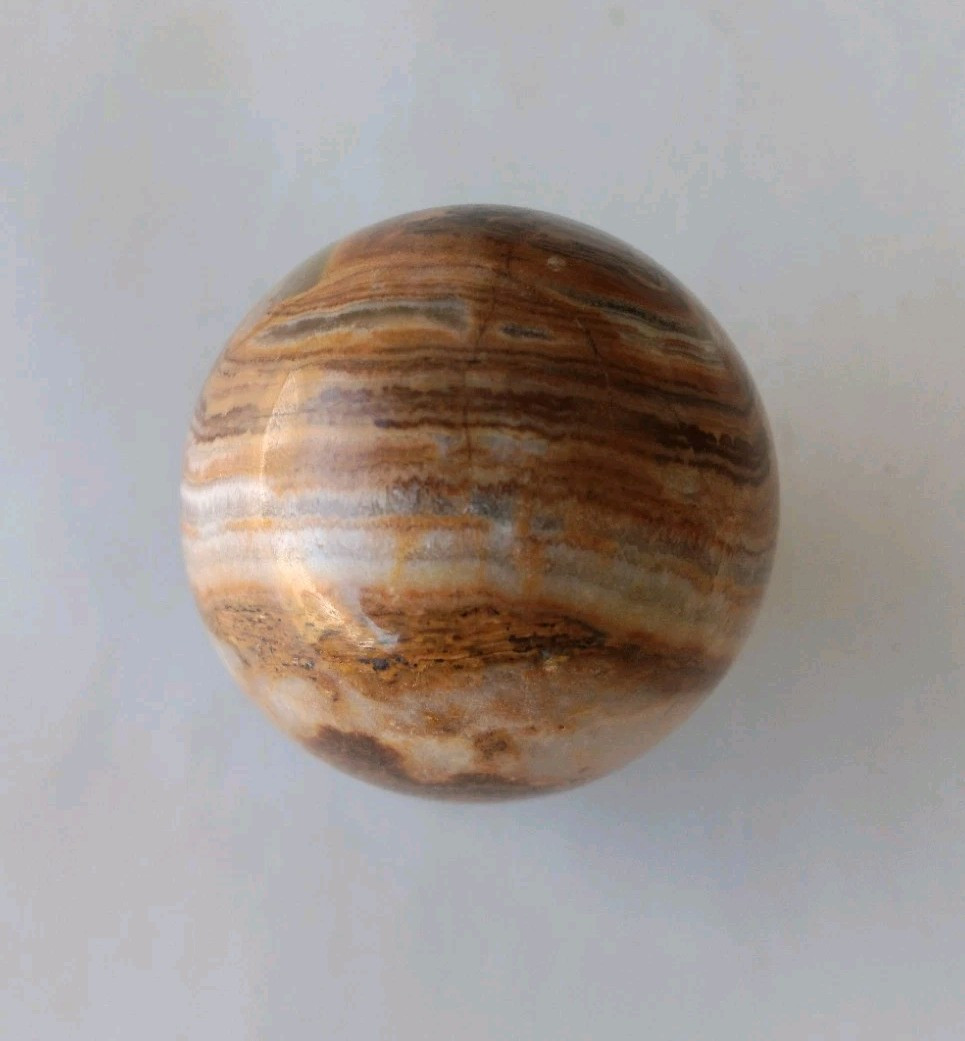 Onyx Egg 2.75″x 2″ 8.4 oz. Polished Natural Brown Tan Gemstone Mineral