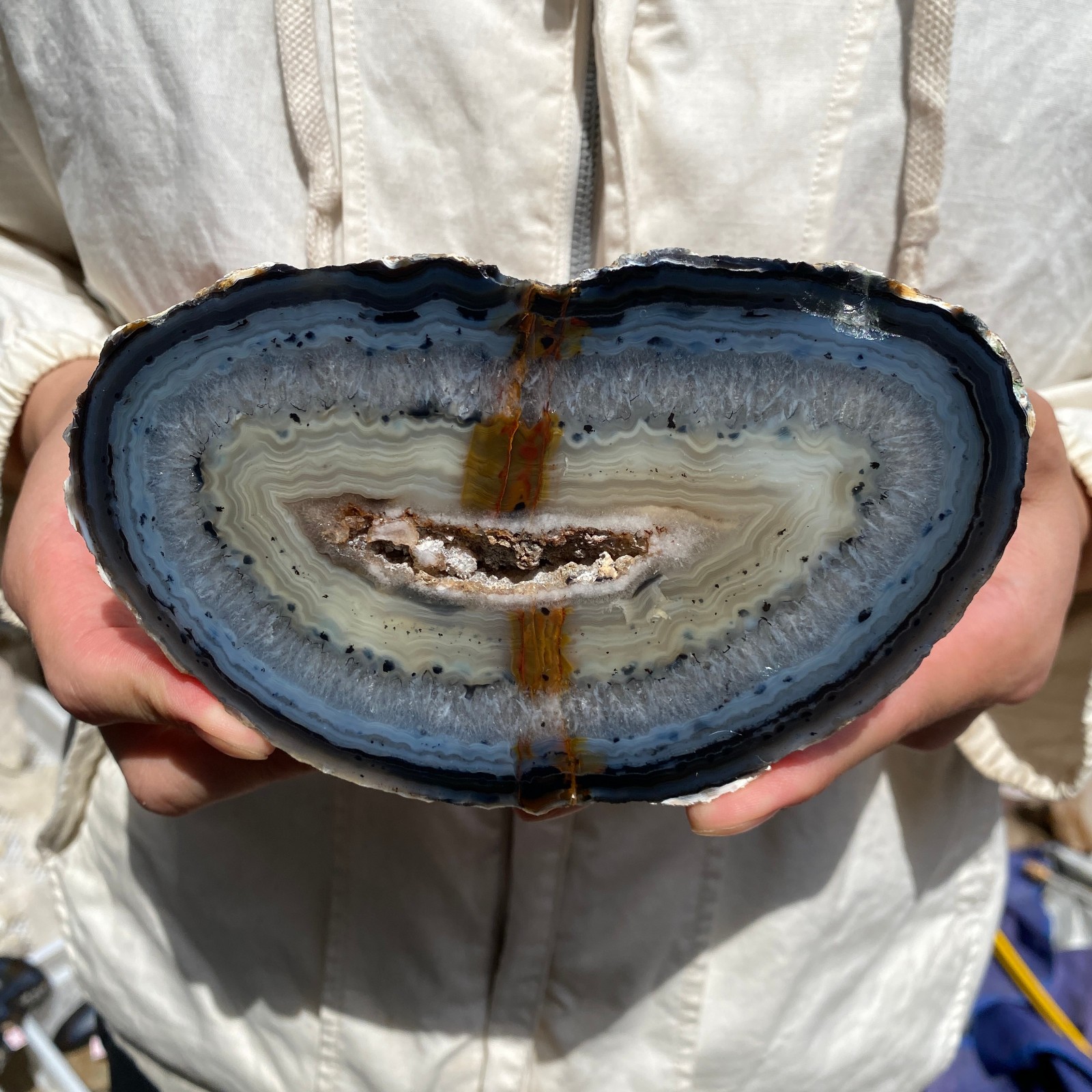 3.5lb Natural Brazilian striped agate rough mineral specimen healing