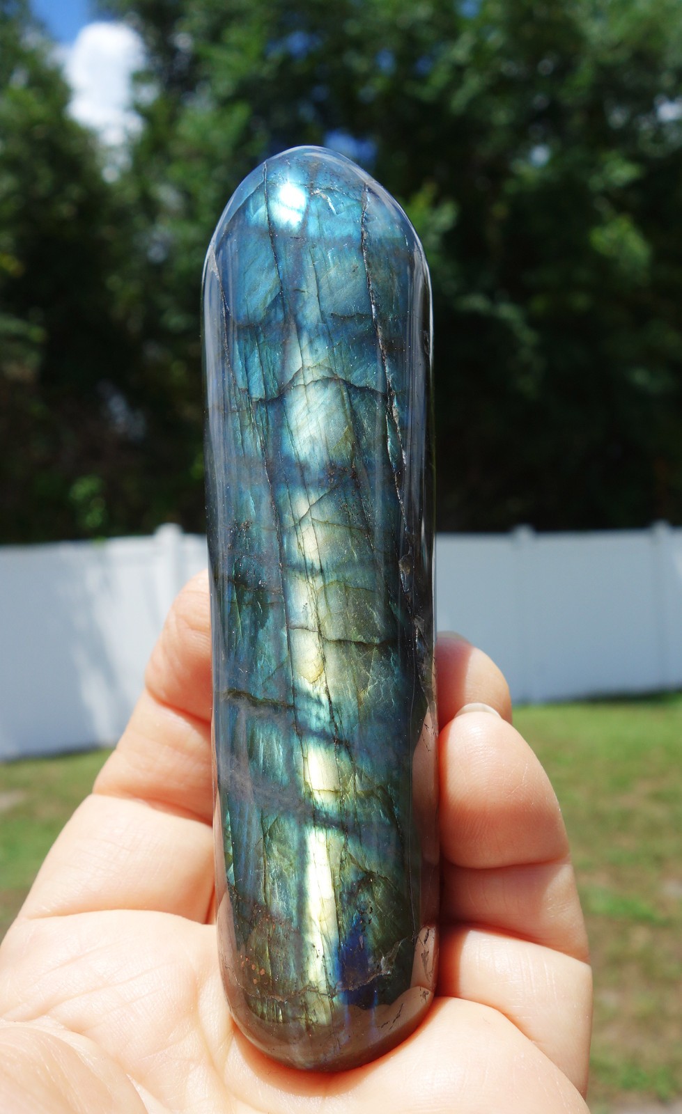 Super FLASH LABRADORITE Crystal Massage Wand Point BRAND NEW Old Stock For Sale