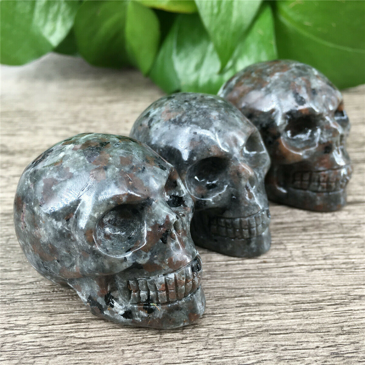 1-4Pack Natural Yooperite Quartz Carved Crystal Skull Reiki Healing Gemstones 2″