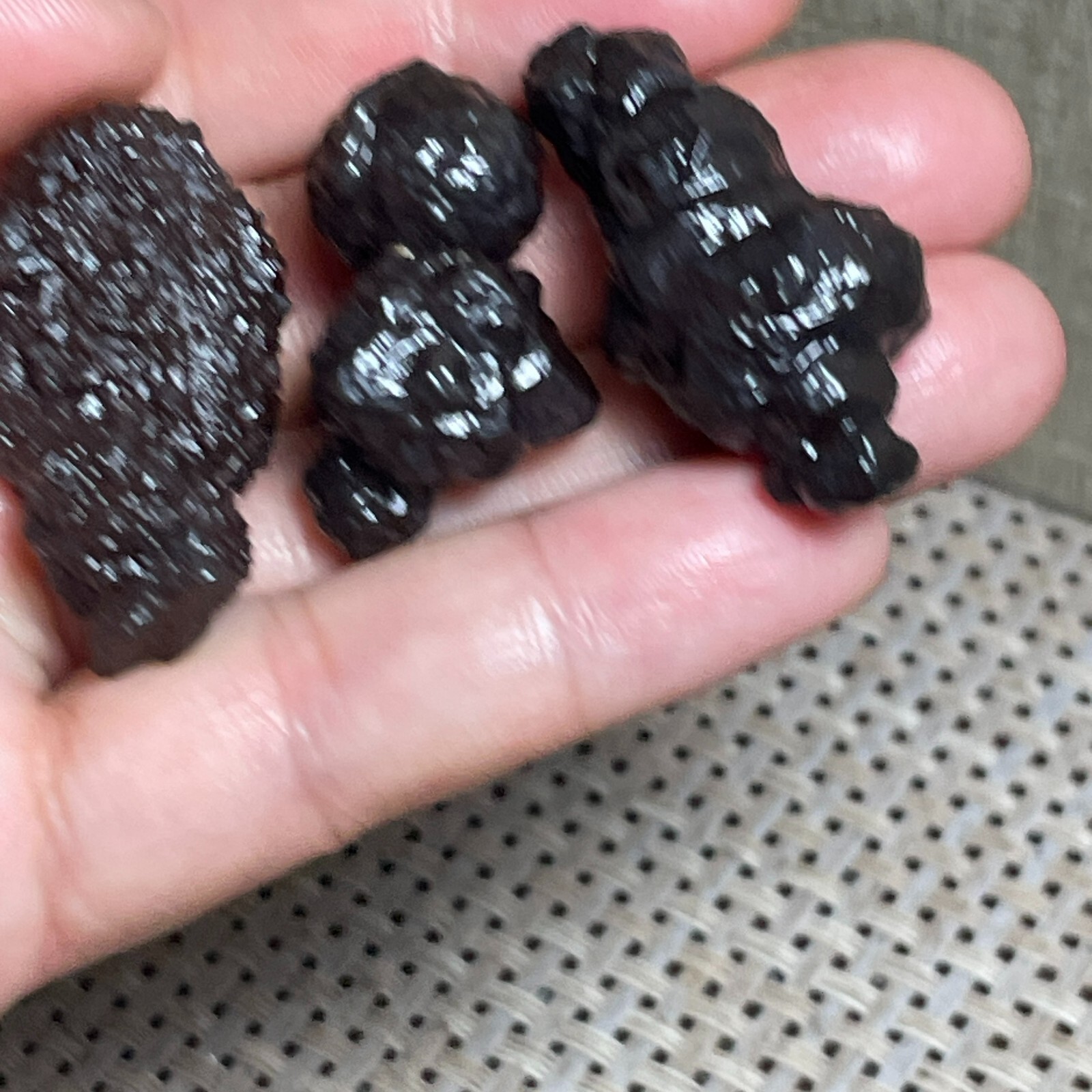 3PC 47g Prophecy Stone Pseudomorph Hematite Goethite after Marcasite Egypt E1544