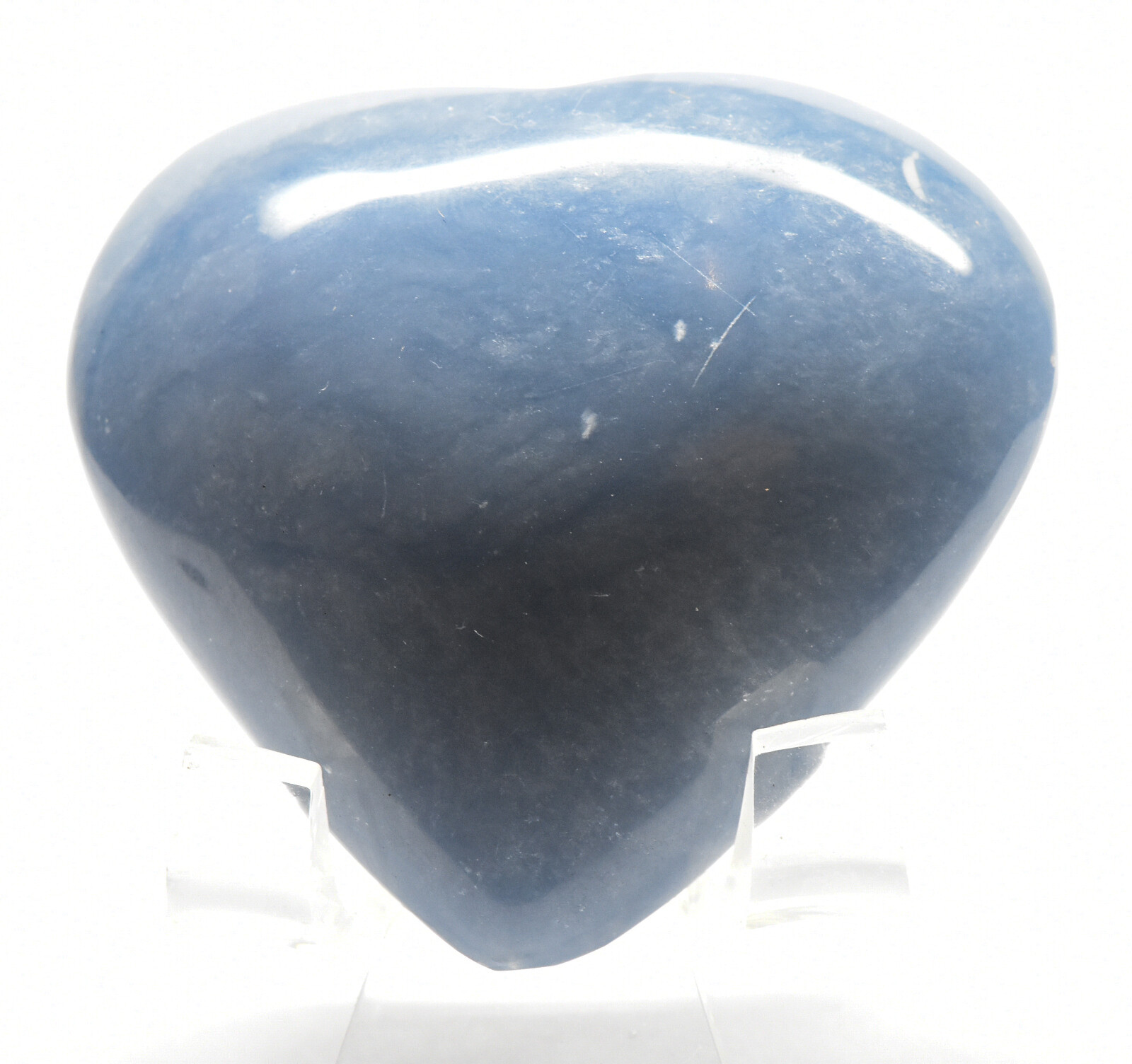 2.2″ Blue Angelite Heart Polished Peruvian Gemstone Crystal Mineral Specimen