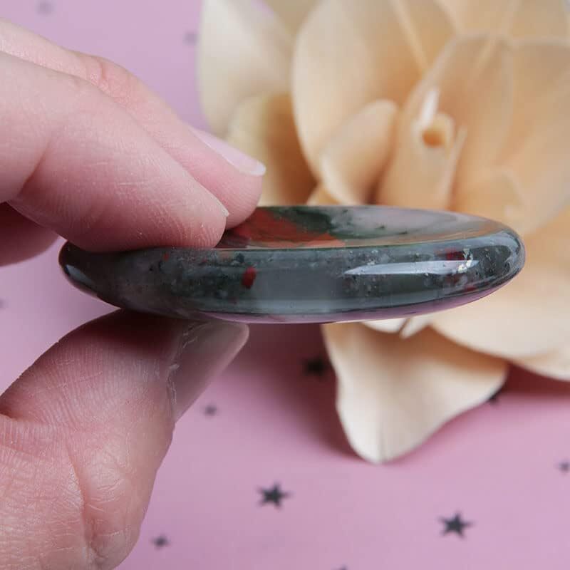 Bloodstone Jasper Palm Stones For Healing Reiki Emotional Stability 2 Pieces
