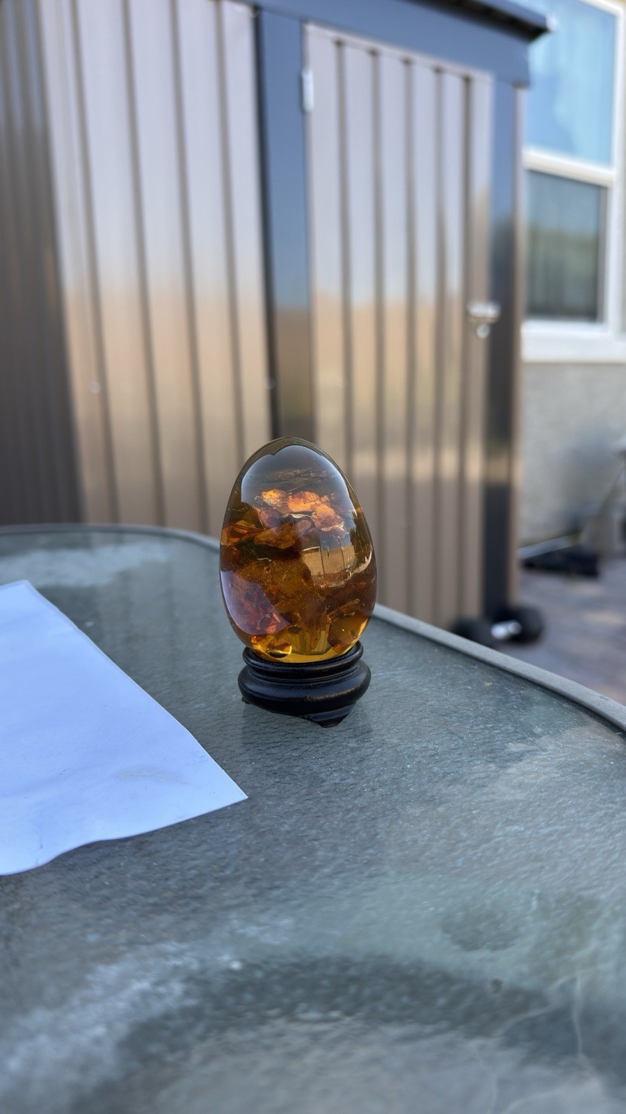 Solid natural amber egg 67.5 g cognac | handmade decorative collector unique